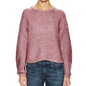 Helmut Lang Rind Wool Soft Grid Crop Sweater, sz P